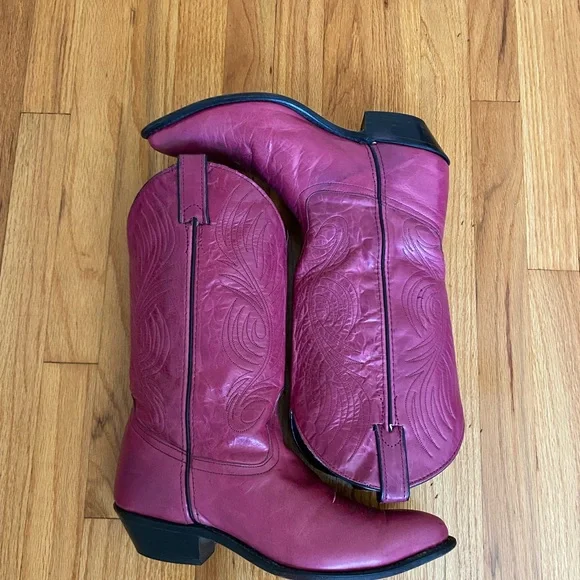 SUPER RARE RASPBERRY PINK COWBOY BOOTS - Picture 6 of 12